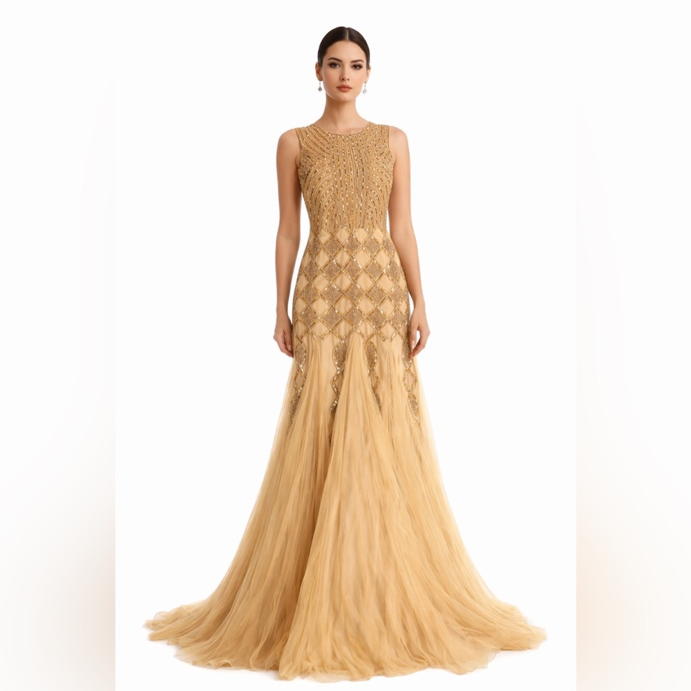 Midnight Velvet Gold Maxi Dress